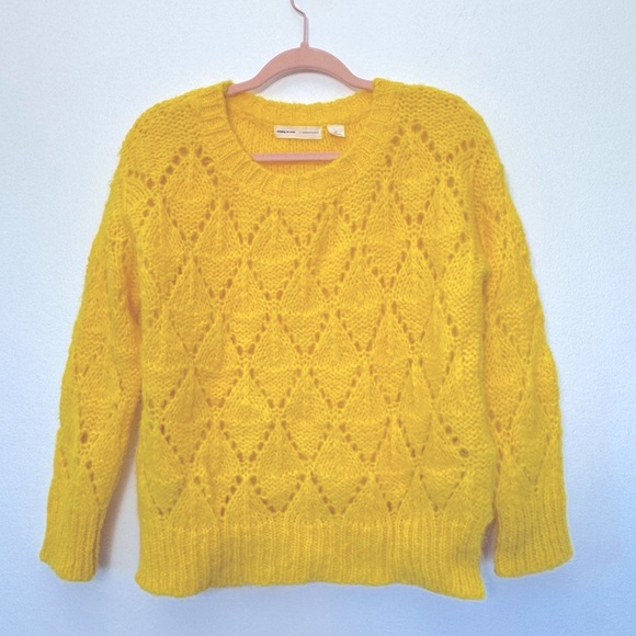 Anthropologie Yellow Crew Neck Sweater - Picture 4 of 12